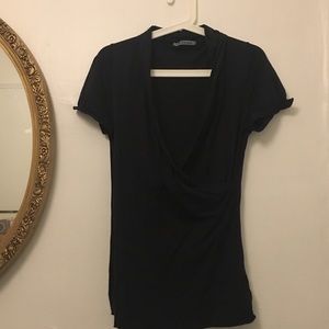 Velvet black wrap shirt